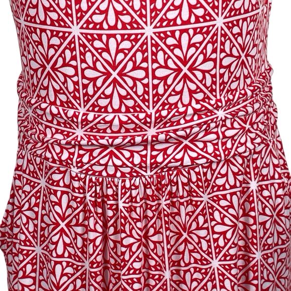 BODEN Amelie Jersey Dress Red Flame Scarlet Mosaic Size 10 EUC Short Sleeve - Picture 6 of 16
